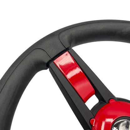 Giazza Golf Cart Steering E-Z-GO HUB Soft Touch Rim ABS Spokes - Red Inserts
