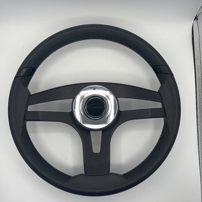 Badia Boat Steering Wheel Brushed Black Aluminum Spokes | Stabicraft
