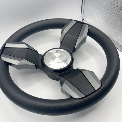 Collina Boat Steering Wheel Dark Gray Inserts - Stingray - Keyed ONLY