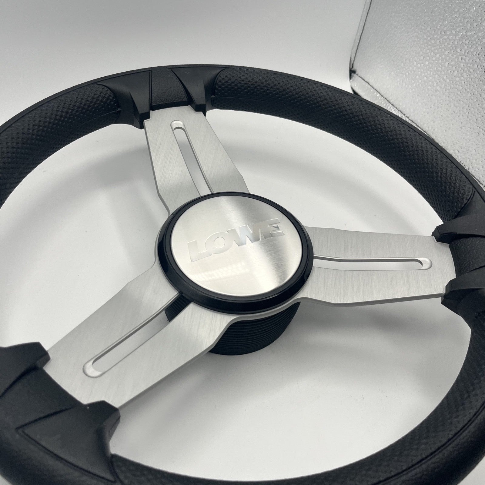Model 15 Marine Steering Wheel Brushed Alum Spokes | Lowe Boats