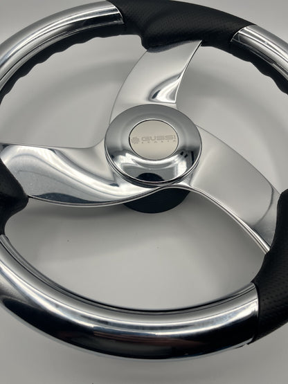 Model M533 Boat Steering Wheel Polished Aluminum Spokes | Gussi Italia