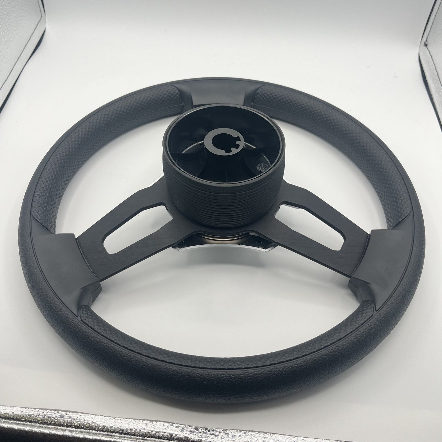 Gussi Italia Boat Model 15 Steering Wheel Black Brushed Alum Spokes | Harris