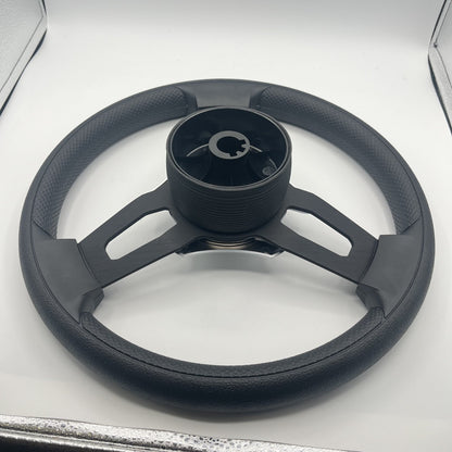 Gussi Italia Boat Model 15 Steering Wheel Black Brushed Alum Spokes | Harris