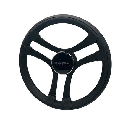 Benaco Boat Steering Wheel Black Brushed Aluminum Spokes