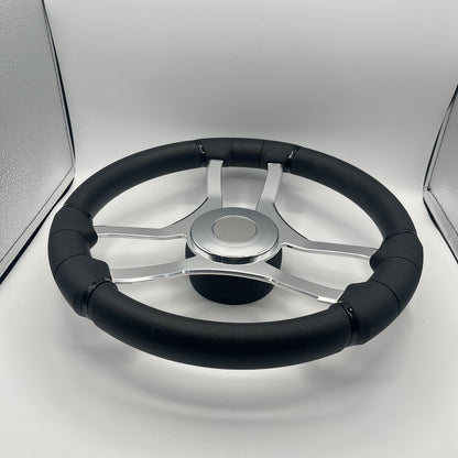 Malera Boat Steering Wheel Chrome Spokes | ABS Chrome Dome Blank SS Ctr.