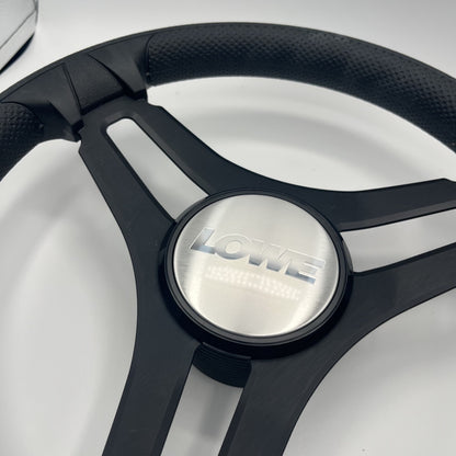 Gussi Italia Marine Steering Wheel Black Brush Metal Spokes | Lowe