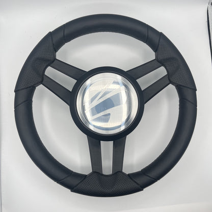 Molinara Marine Steering Wheel Black Brushed Aluminum Spokes | Tige