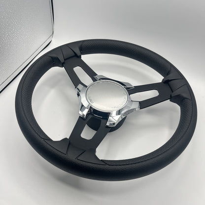 Gussi Italia Boat Model 15 Steering Wheel Black Brushed Alum Spokes | Starcraft