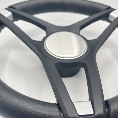 Molino Black w/Soft Touch Urethane Rim Boat Steering Wheel | Blank