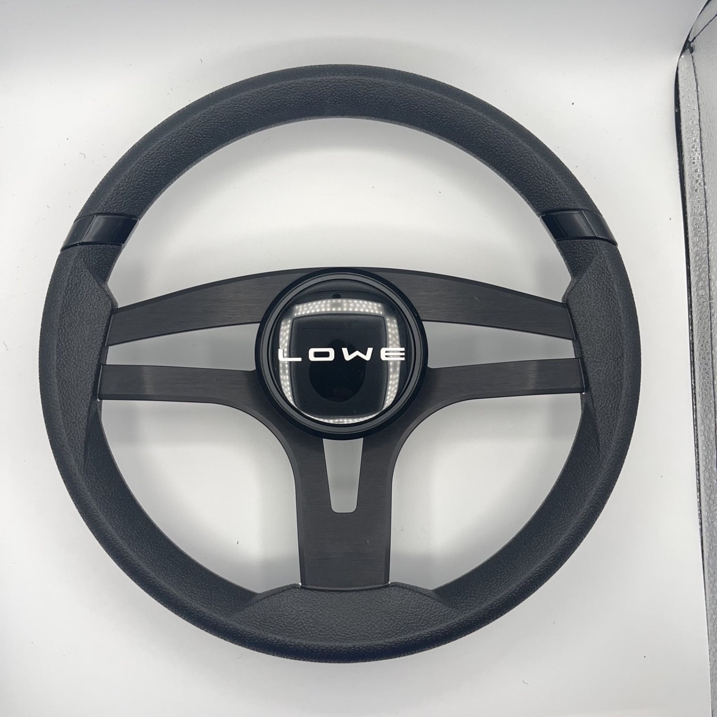 Badia Boat Steering Wheel Brushed Black Aluminum Spokes | Lowe Boats