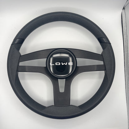 Badia Boat Steering Wheel Brushed Black Aluminum Spokes | Lowe Boats