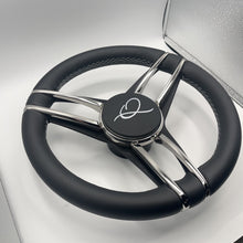 Gussi Italia Boat Steering Wheel Stainless Steel Spoke Leather Rim | APEX Boats