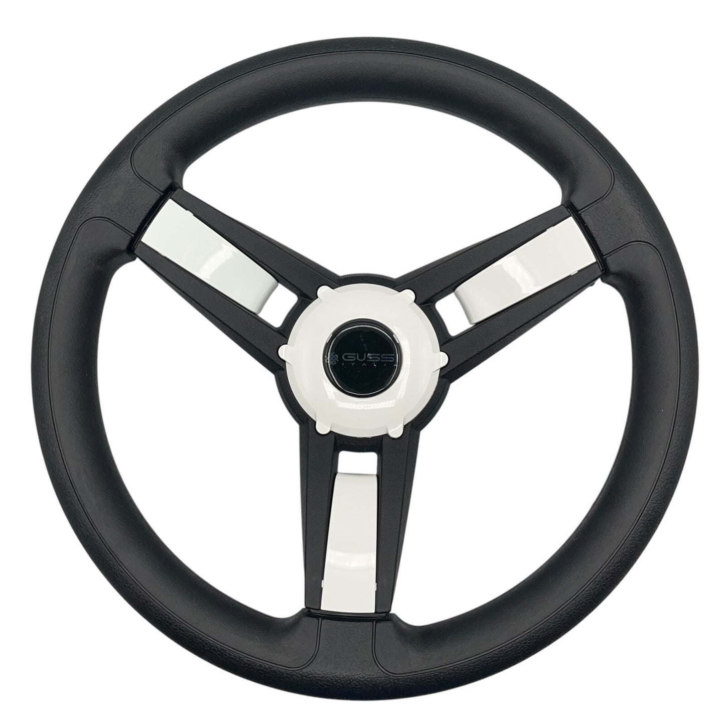 Giazza Golf Cart Steering E-Z-GO HUB Soft Touch Rim ABS Spokes - White Inserts