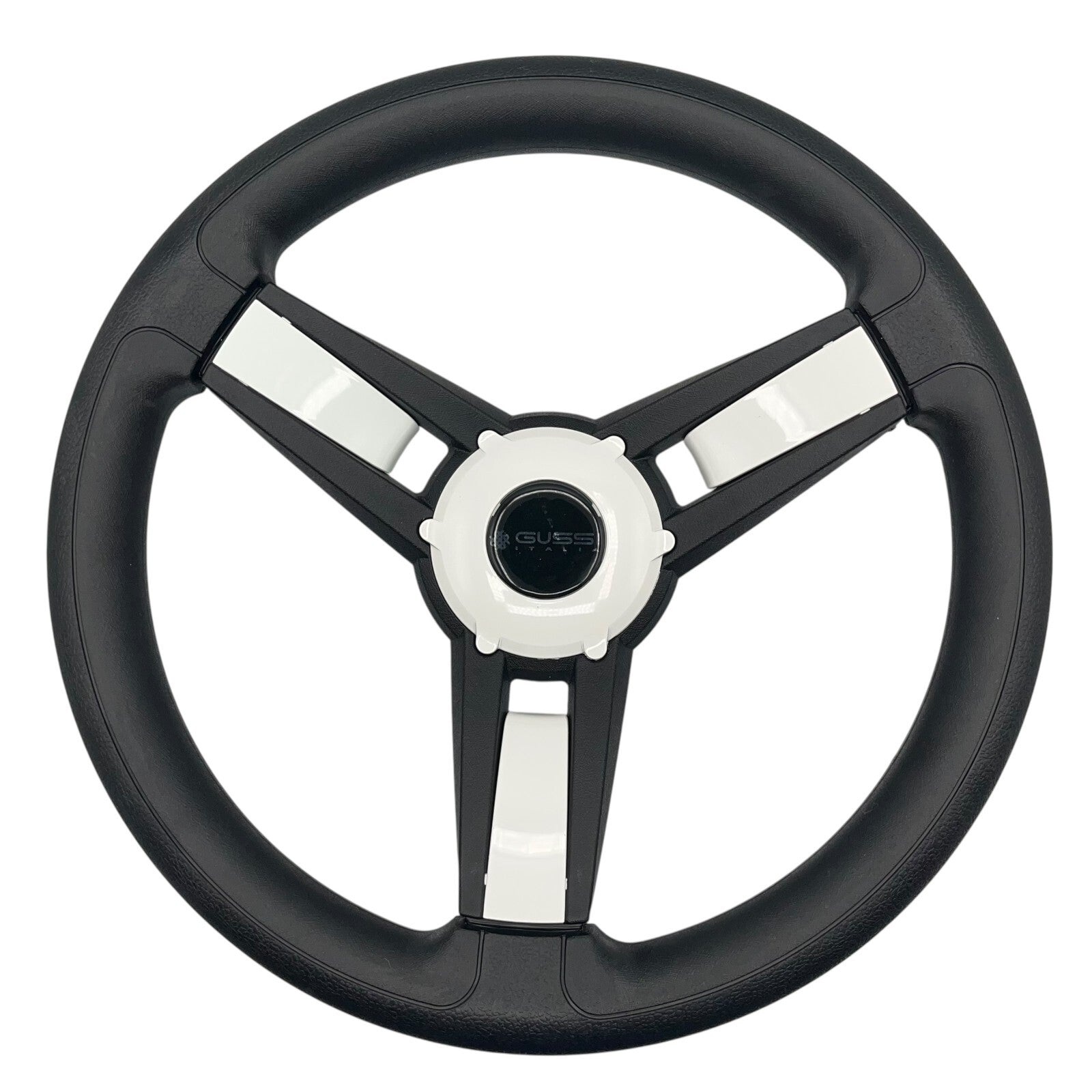 Giazza Golf Cart Steering E-Z-GO HUB Soft Touch Rim ABS Spokes - White Inserts
