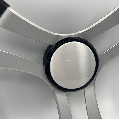 Benaco Boat Steering Wheel Brushed Aluminum Spokes - Plain