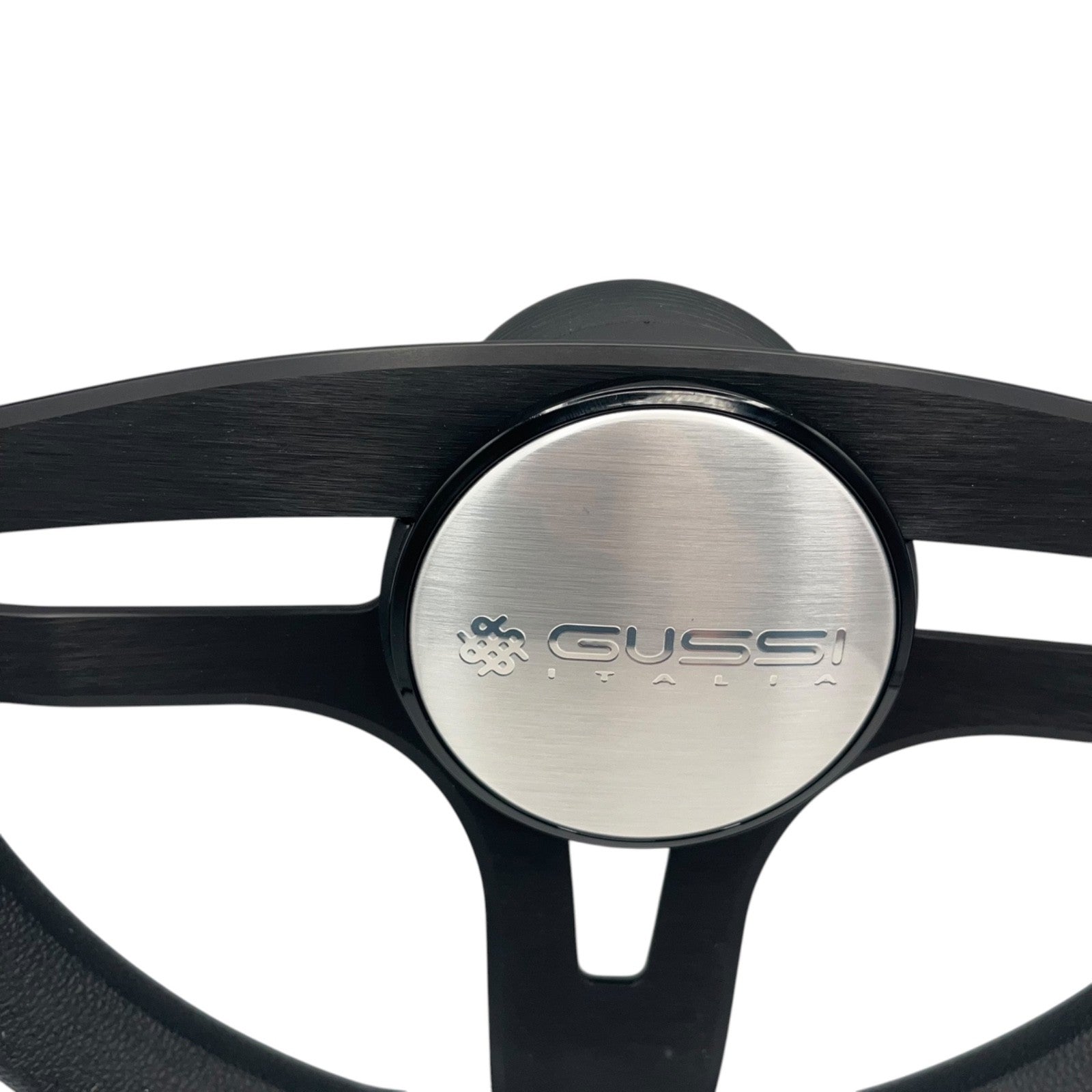 Badia Boat Steering Wheel Brushed Black Aluminum Spokes