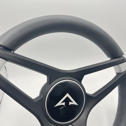 Molino Black & Silver Accents Golf Cart Steering Wheel fits AYRO EV Cart