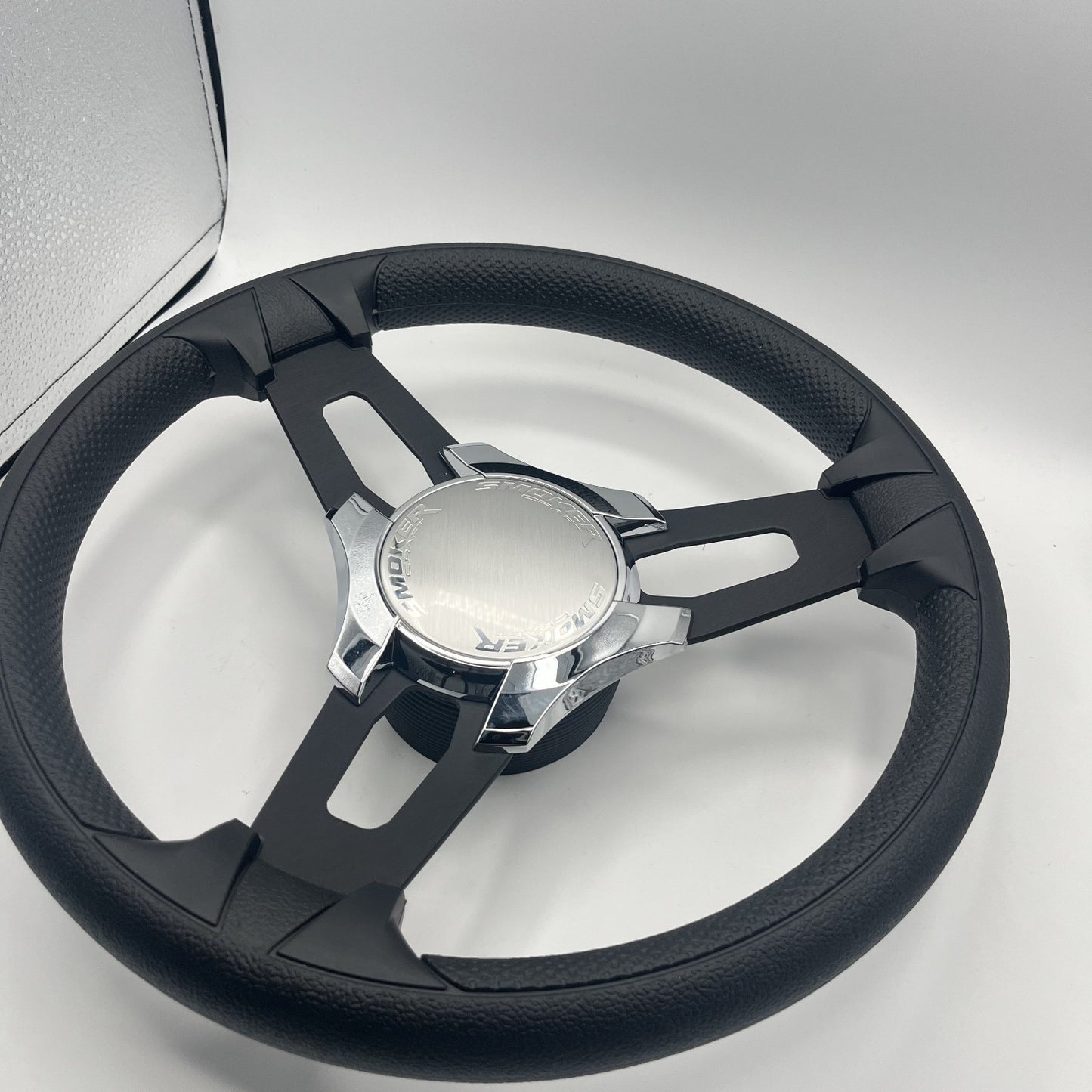 Gussi Italia Boat Model 15 Steering Wheel Black Brushed Alum Spokes | Smoker