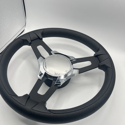 Gussi Italia Boat Model 15 Steering Wheel Black Brushed Alum Spokes | Smoker