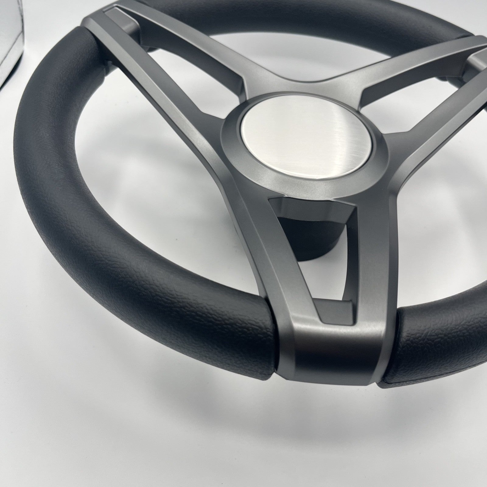 Molino Gray w/Soft Touch Urethane Rim Boat Steering Wheel | Plain