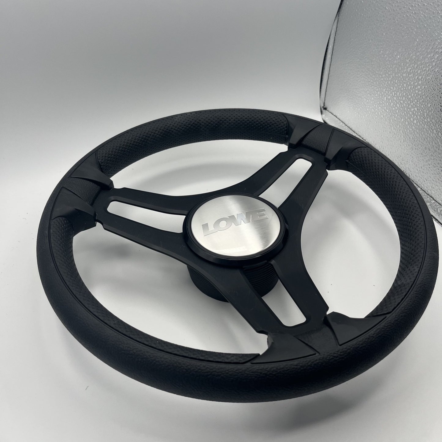 Gussi Italia Marine Steering Wheel Black Brush Metal Spokes | Lowe
