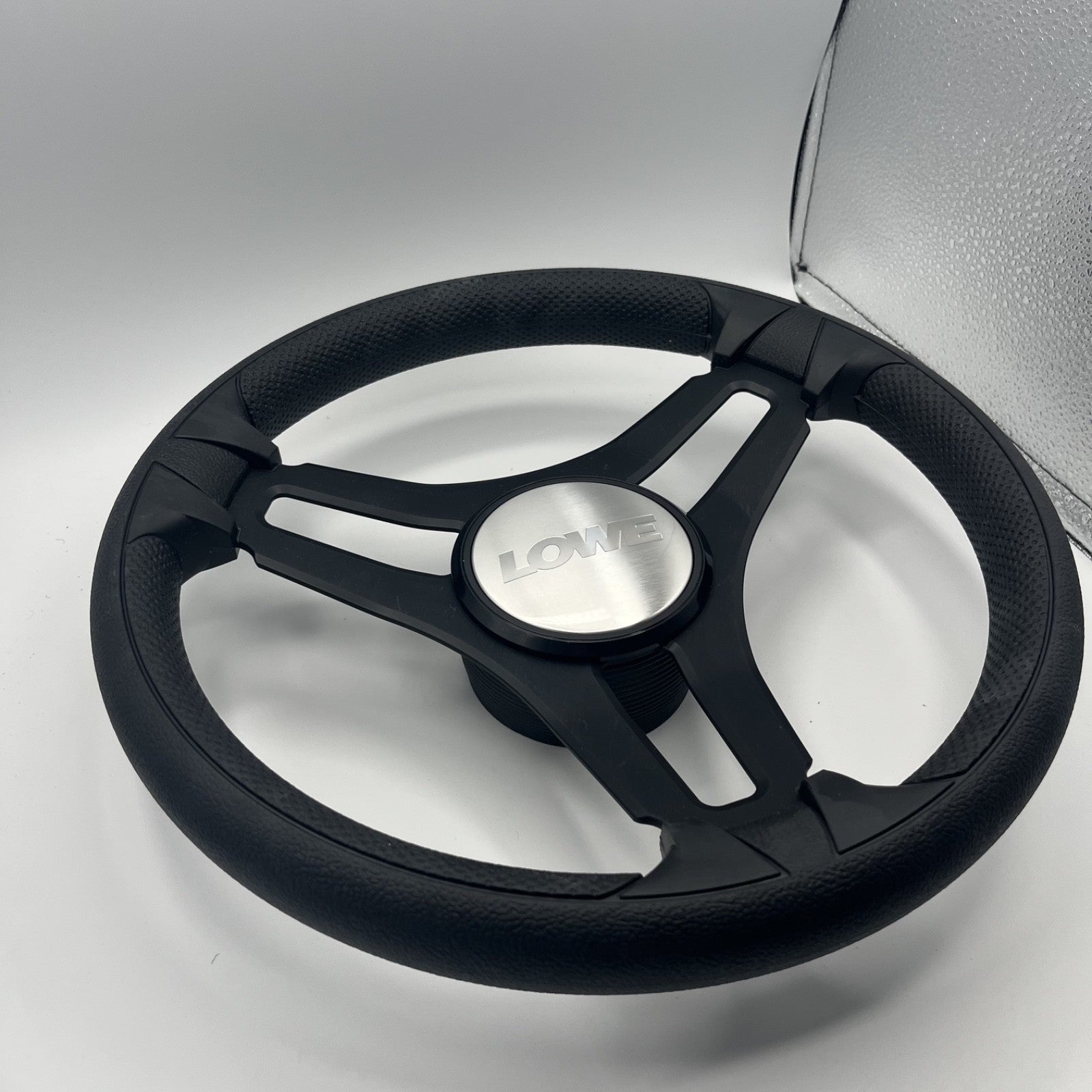 Gussi Italia Marine Steering Wheel Black Brush Metal Spokes | Lowe