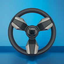 Collina Boat Steering Wheel Dark Gray Inserts - LG Black - Keyed ONLY