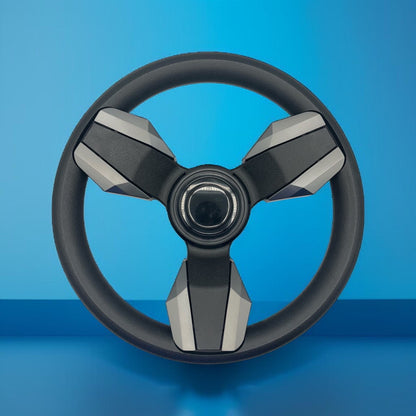 Collina Boat Steering Wheel Dark Gray Inserts - LG Black - Keyed ONLY