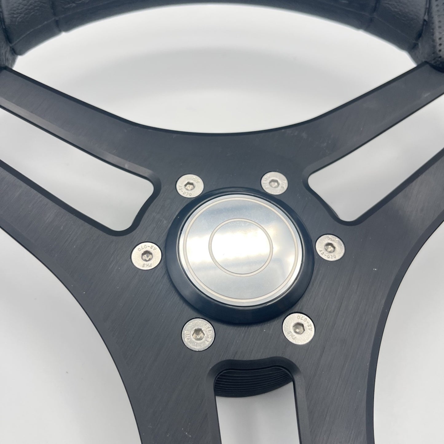 Molinara Marine Steering Wheel Black Brushed Alum Spokes | Target Style