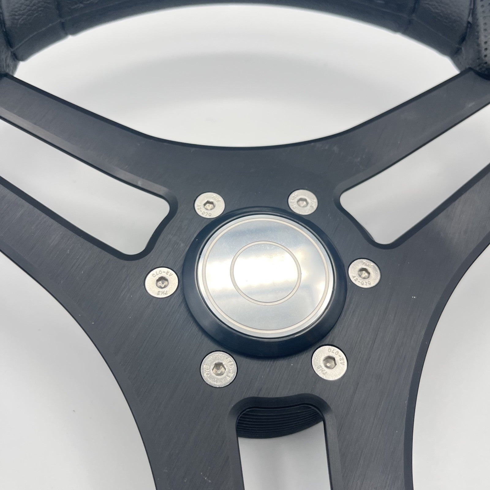 Molinara Marine Steering Wheel Black Brushed Alum Spokes | Target Style