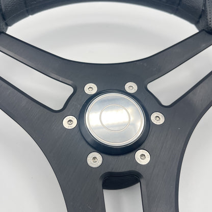 Molinara Marine Steering Wheel Black Brushed Alum Spokes | Target Style