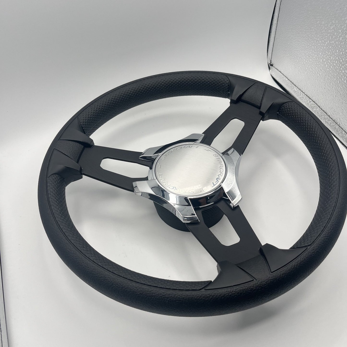 Gussi Italia Boat Model 15 Steering Wheel Black Brushed Alum Spokes | Starcraft