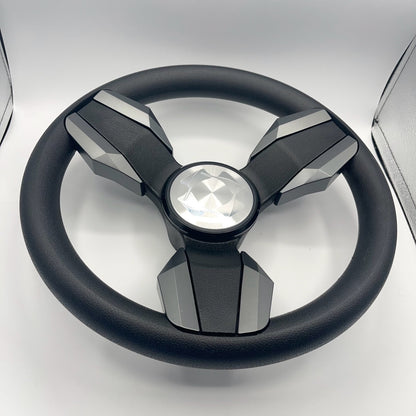 Collina Boat Steering Wheel Dark Gray Inserts - Stingray - Keyed ONLY