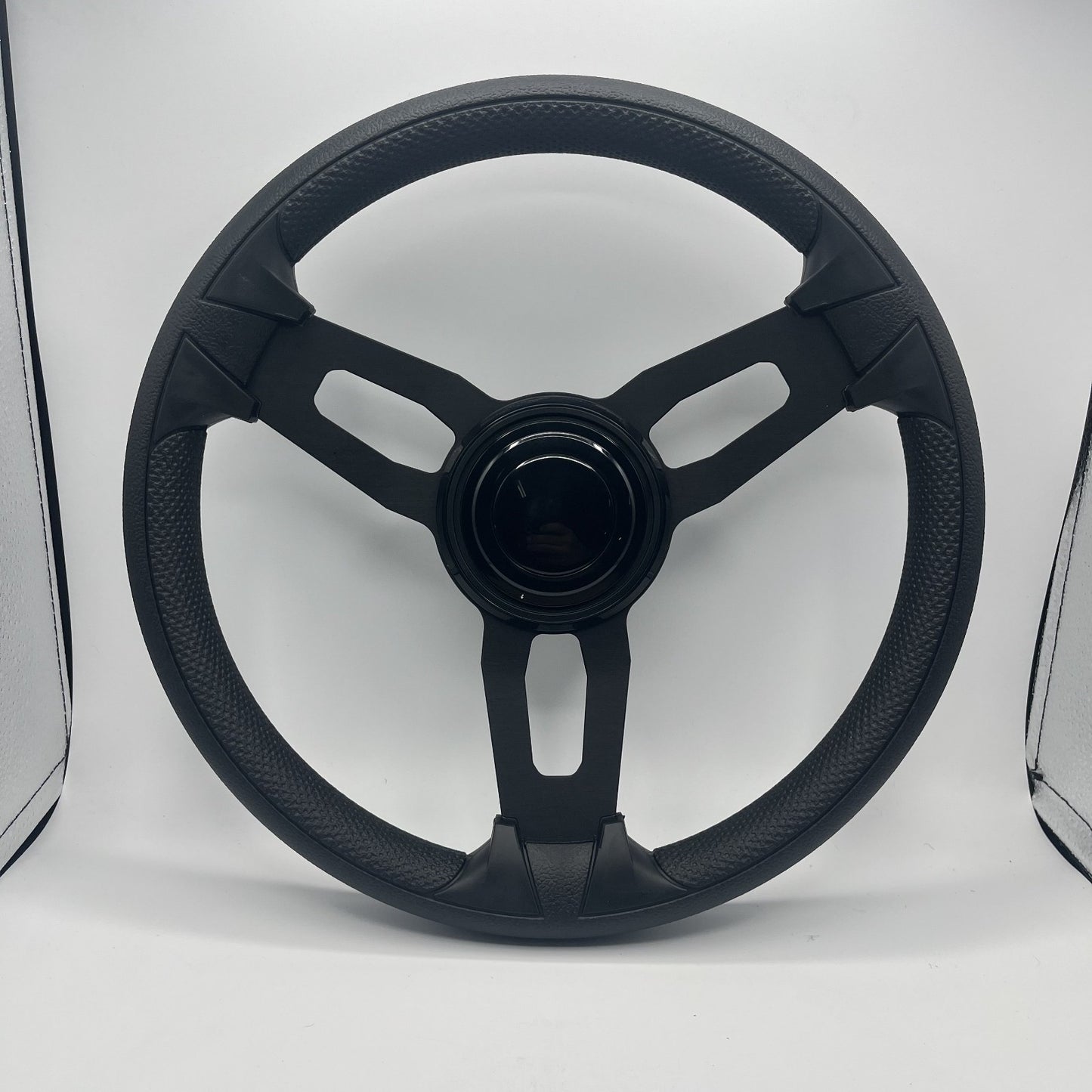 Gussi Italia Model 15 Steering Wheel Blk Brushed Alum Spokes | BlackTarget