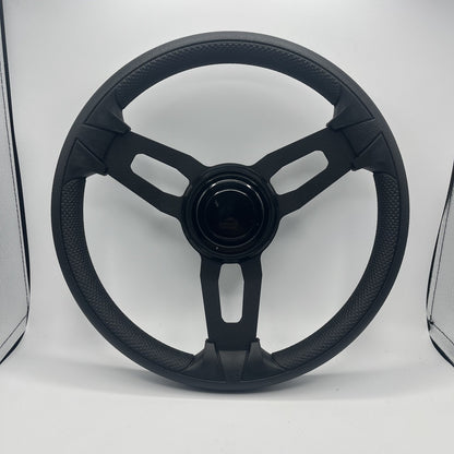 Gussi Italia Model 15 Steering Wheel Blk Brushed Alum Spokes | BlackTarget