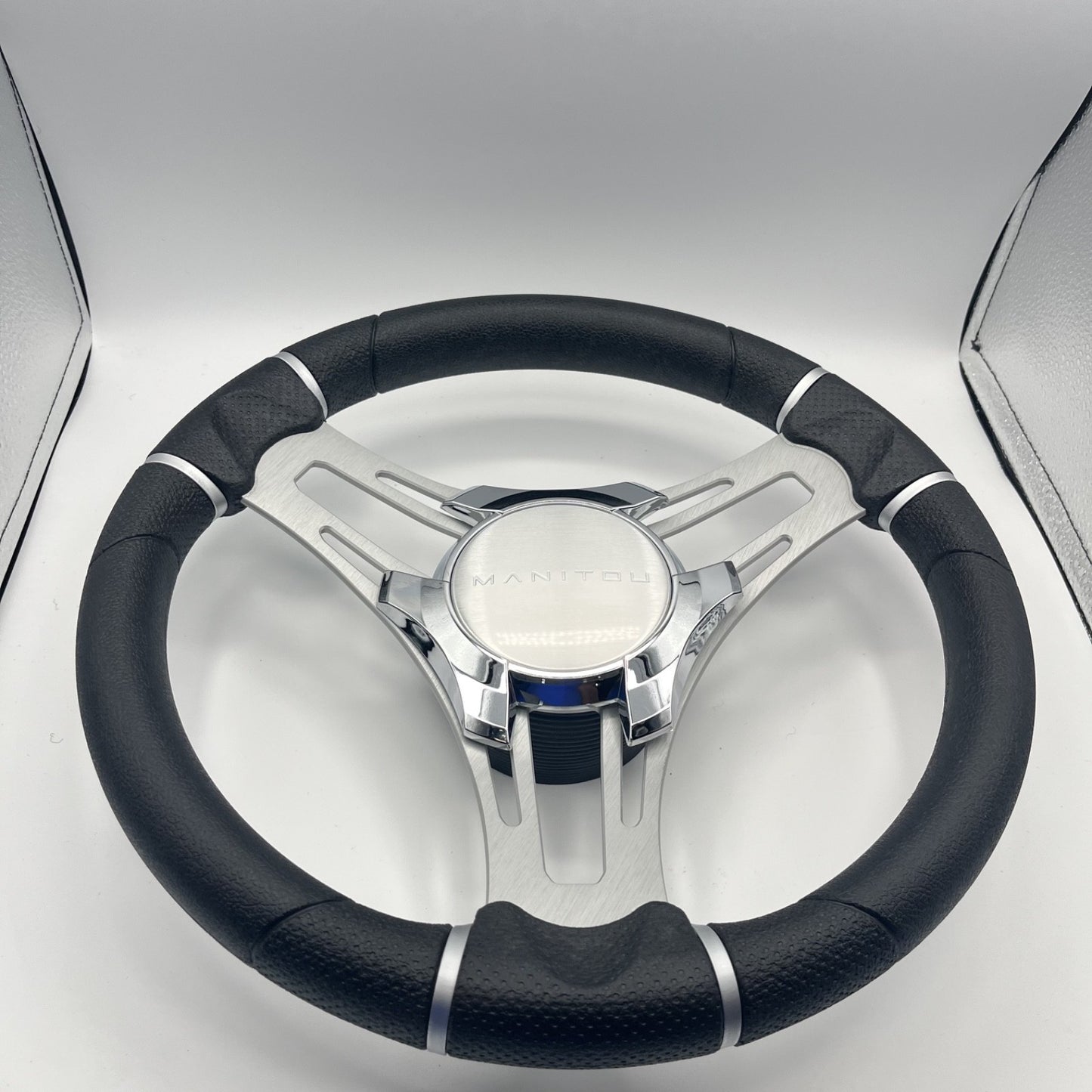 Gussi Italia Boat Steering Wheel Brushed Aluminum Spokes | Manitou Boats