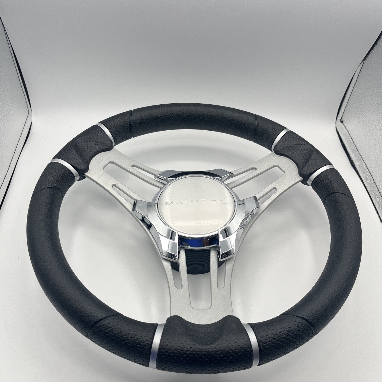 Gussi Italia Boat Steering Wheel Brushed Aluminum Spokes | Manitou Boats