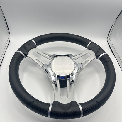 Gussi Italia Boat Steering Wheel Brushed Aluminum Spokes | Manitou Boats