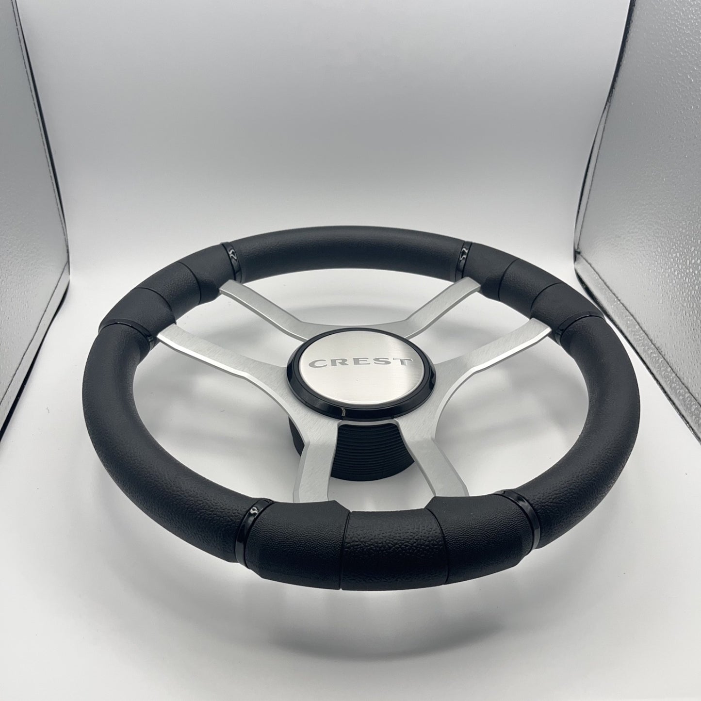 Malera Boat Steering Wheel Brushed Aluminum Spokes | Crest Boats
