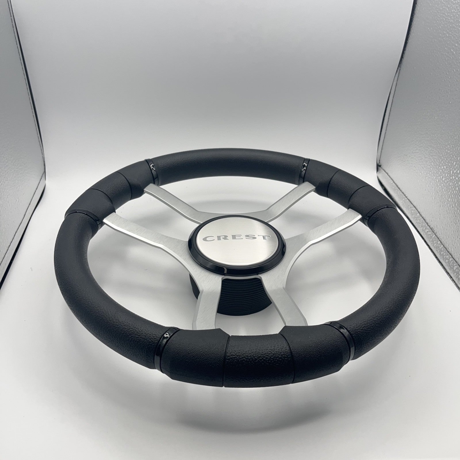 Malera Boat Steering Wheel Brushed Aluminum Spokes | Crest Boats