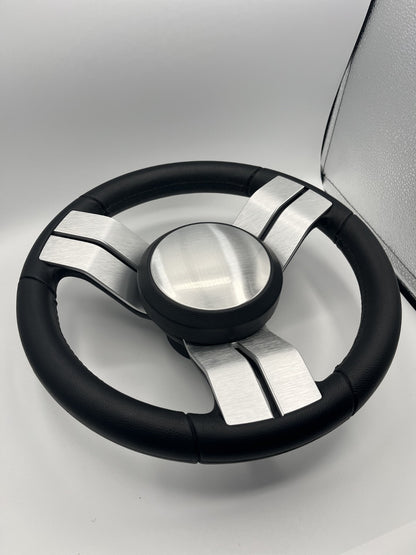 Model M703 Boat Steering Wheel with Brushed Dual Spokes/Center Cap