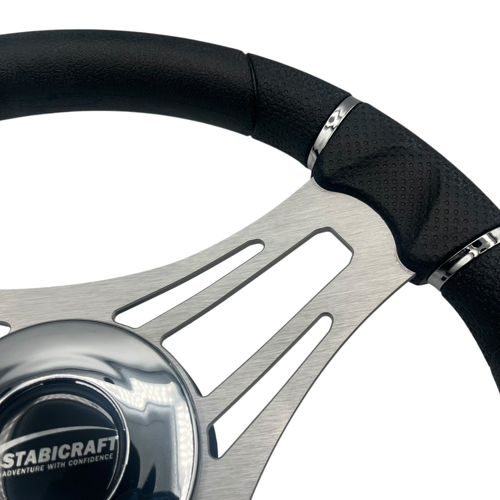 Verona Boat Steering Wheel Gray Brushed Aluminum Spokes | Stabicraft