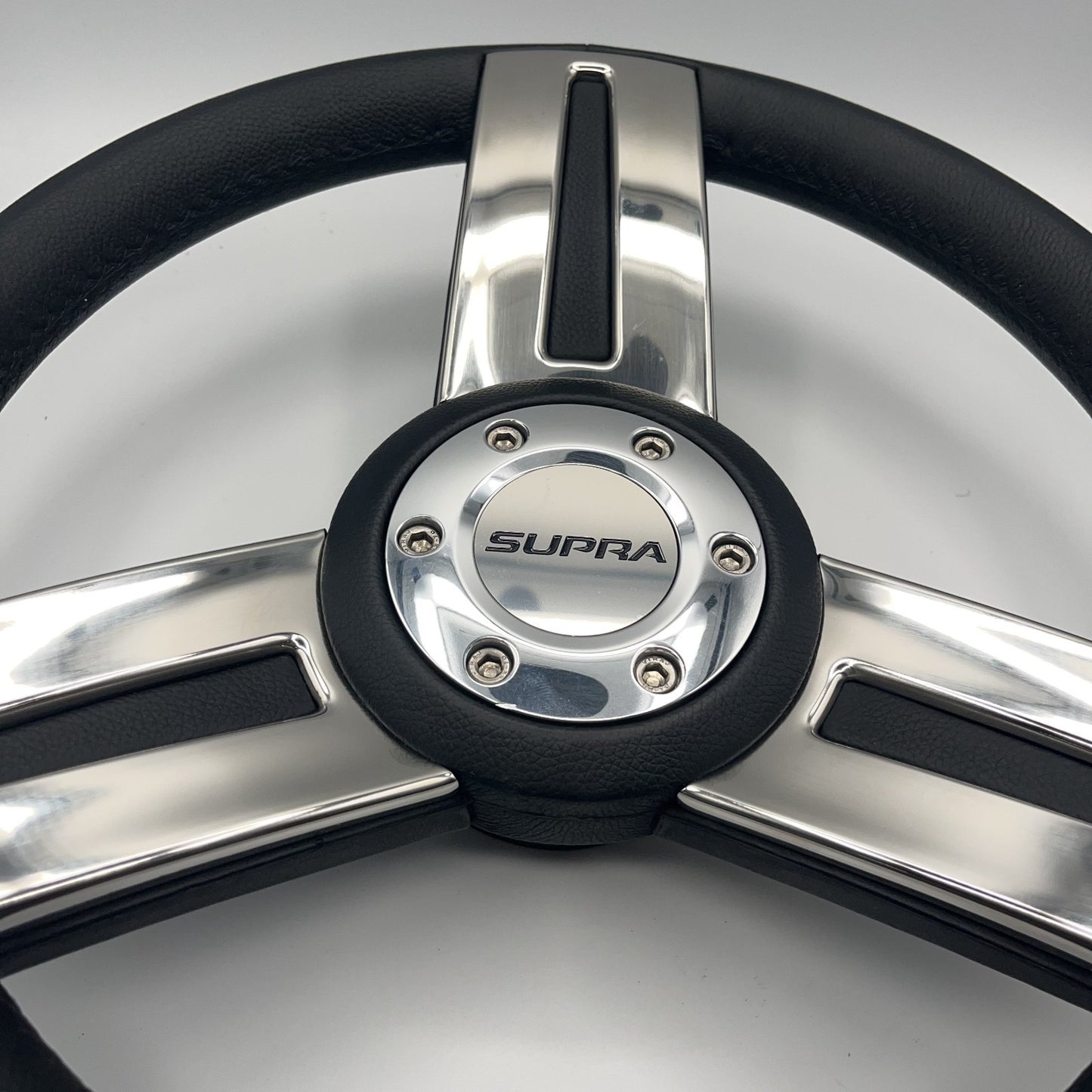 Gussi Italia Marine Steering Wheel Stainless Steel Spokes Soft Touch Rim | Supra
