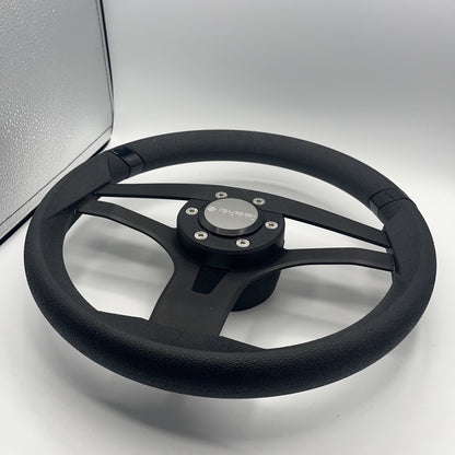 Badia Boat Steering Wheel Brushed Black Aluminum Spokes | Gussi Snap-in