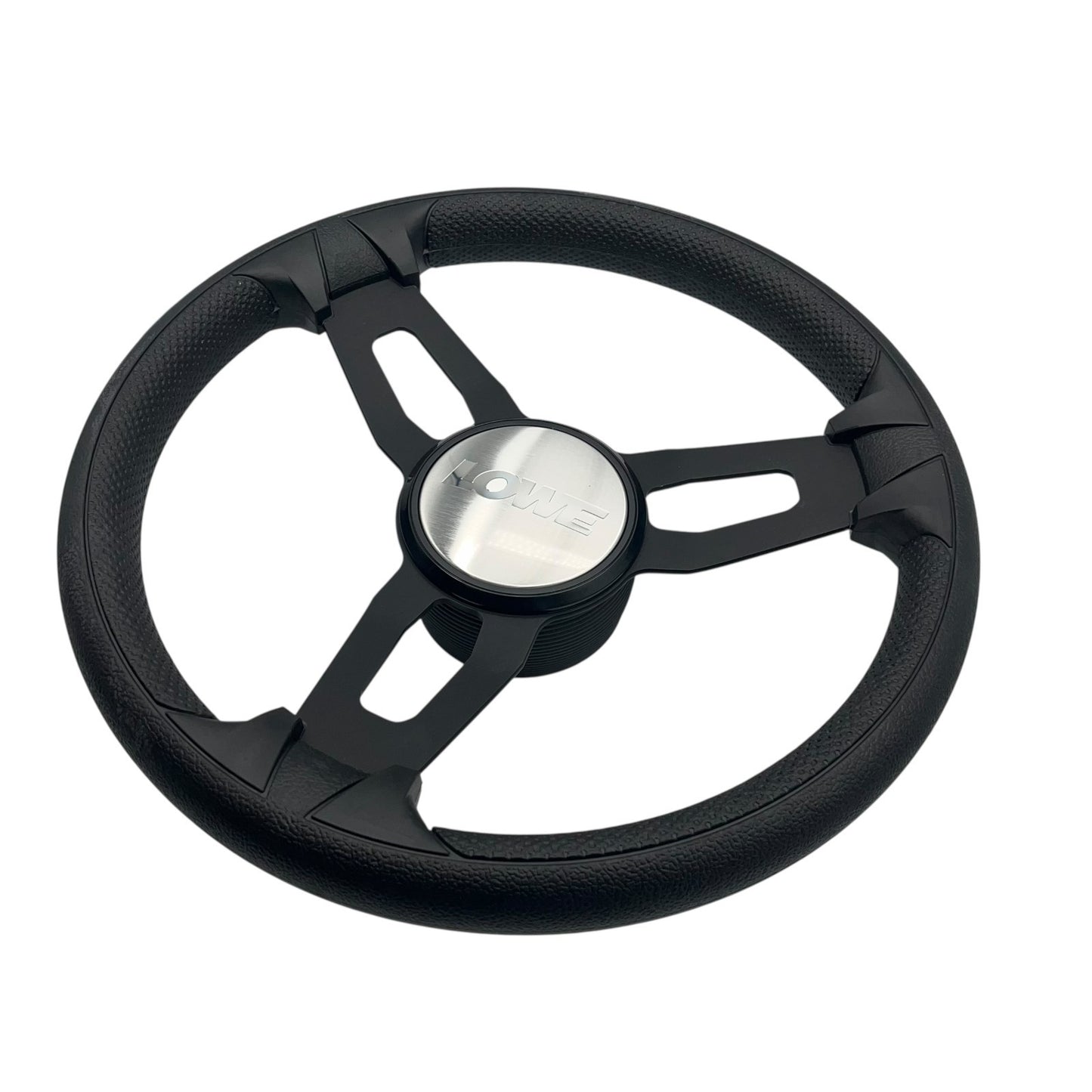Model 15 Marine Steering Wheel Black Brushed Aluminum Spokes | Lowe