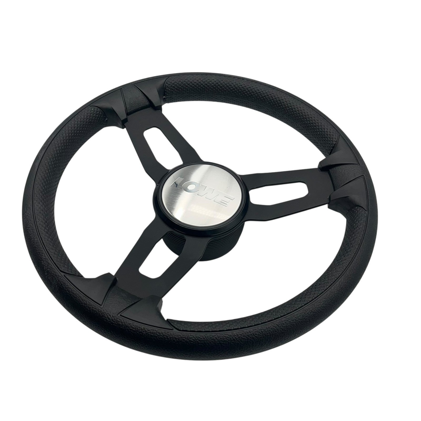 Model 15 Marine Steering Wheel Black Brushed Aluminum Spokes | Lowe