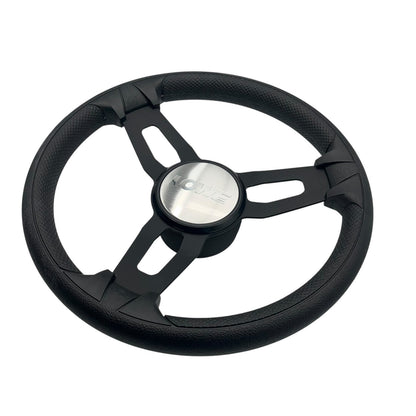 Model 15 Marine Steering Wheel Black Brushed Aluminum Spokes | Lowe