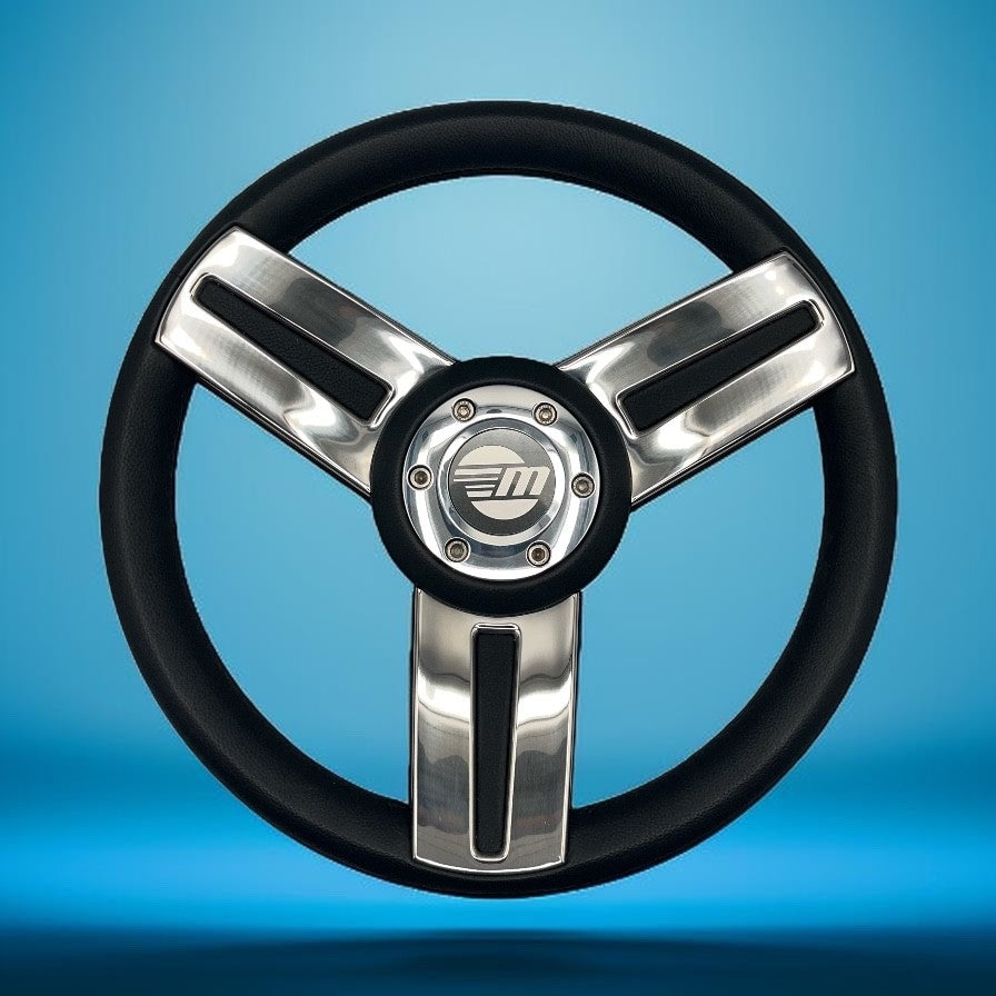 Gussi Italia Marine Steering Wheel Stainless Steel Spoke Soft Touch Rim | Malibu