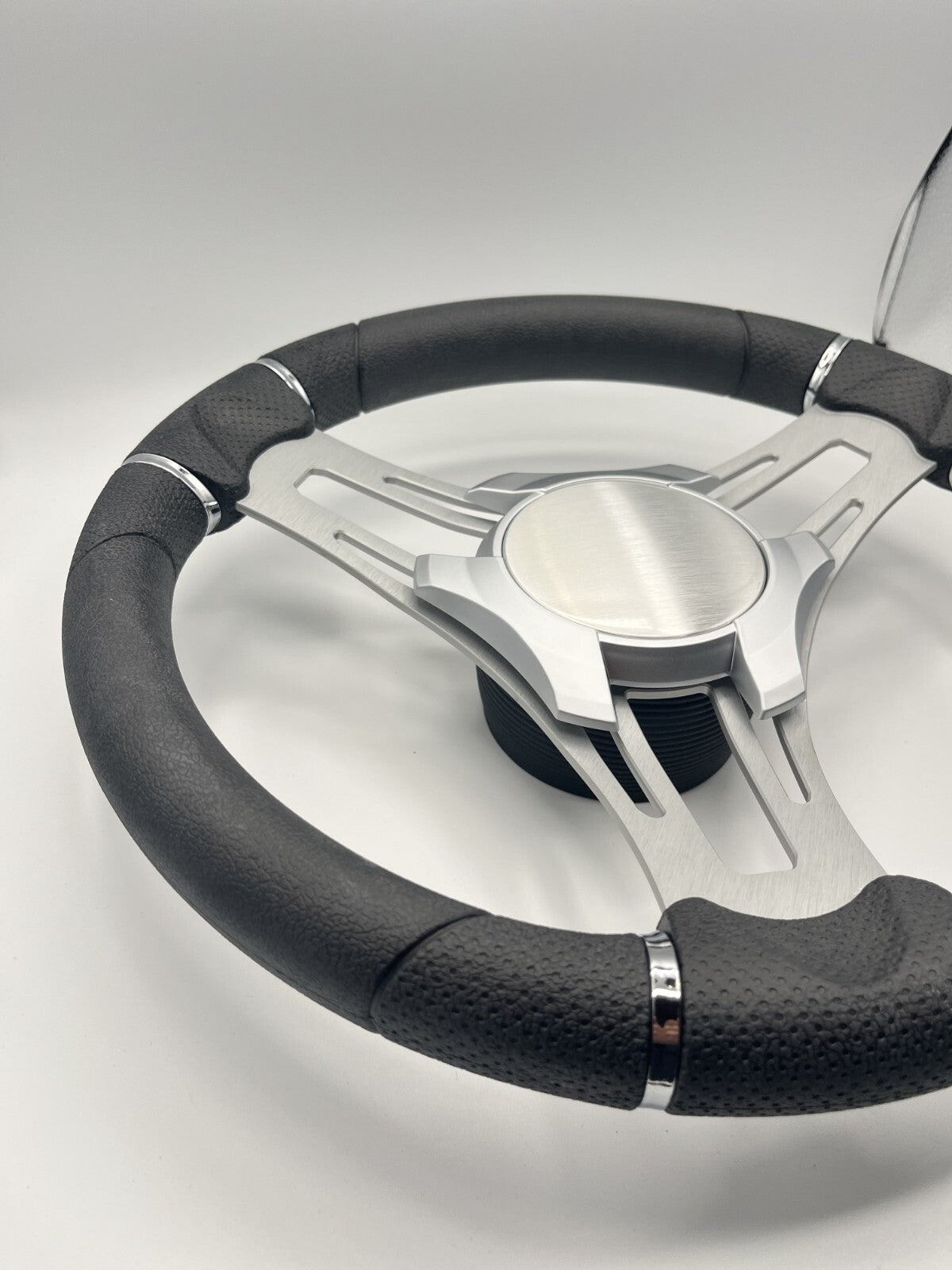 Verona Boat Steering Wheel Brushed Aluminum Spokes | Plain