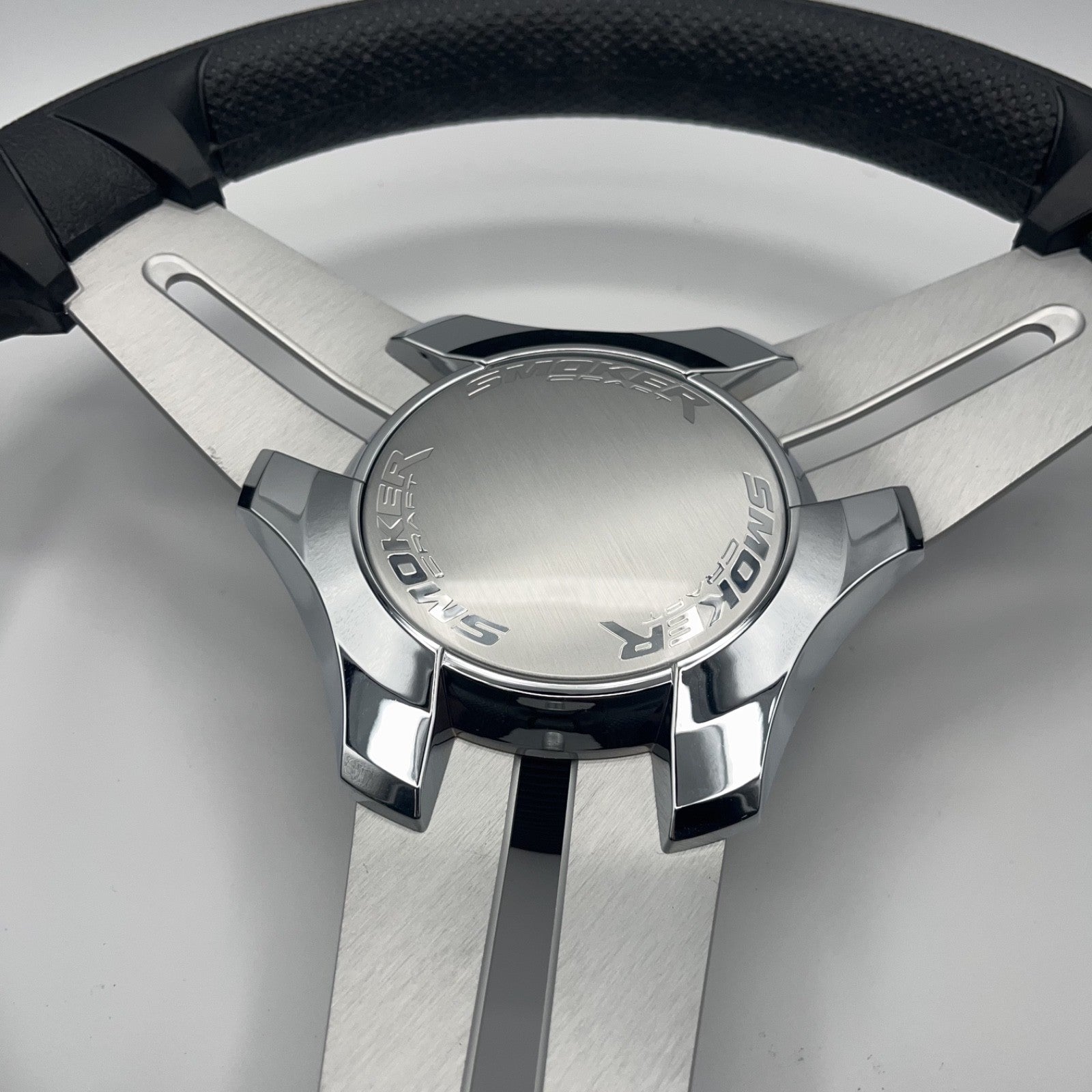 Model 15 Marine Steering Wheel Brushed Aluminum Spokes | Smokercraft